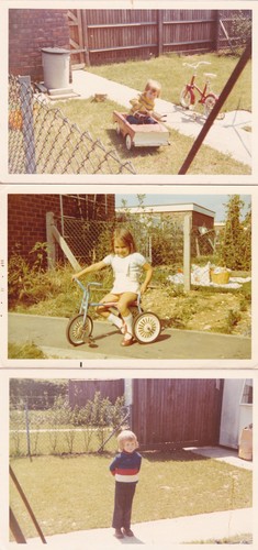 Three vintage colour snapshot - three,